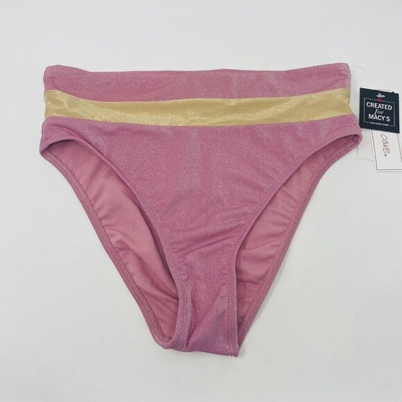 Salt + Cove Juniors Medium Precious Metals Colorblocked Swim Bikini Bottoms 045 - Picture 4 of 9
